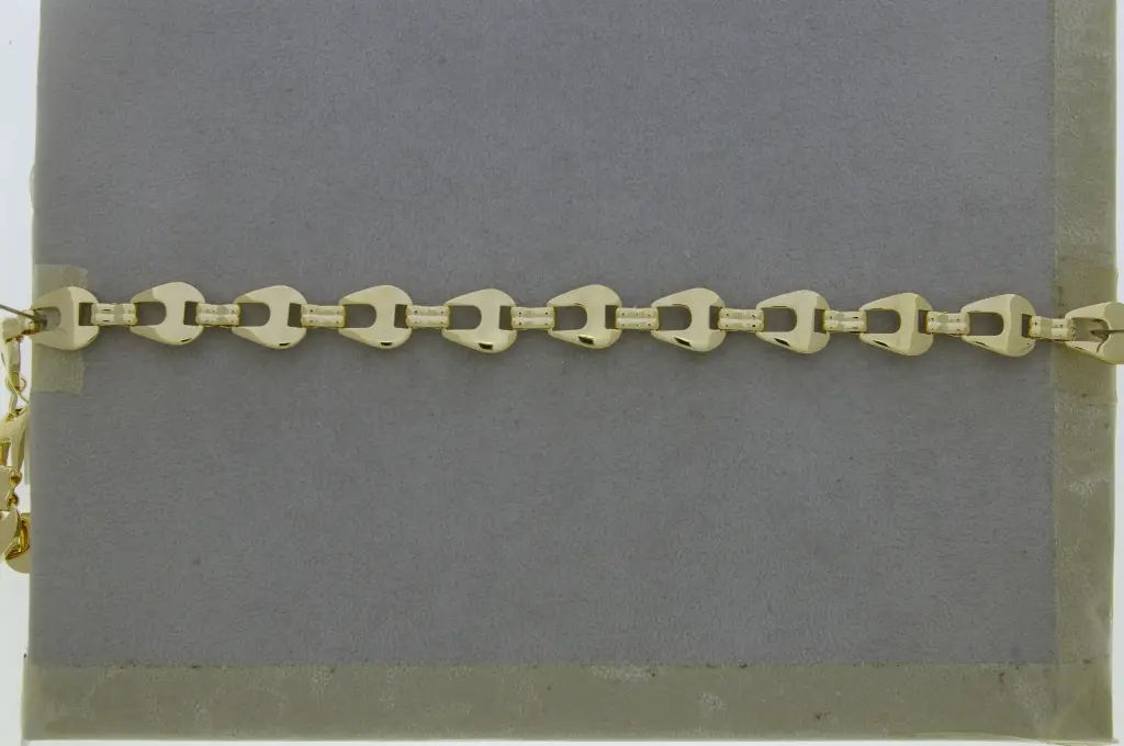 Puffed mariner brass chain width 9,5mm
