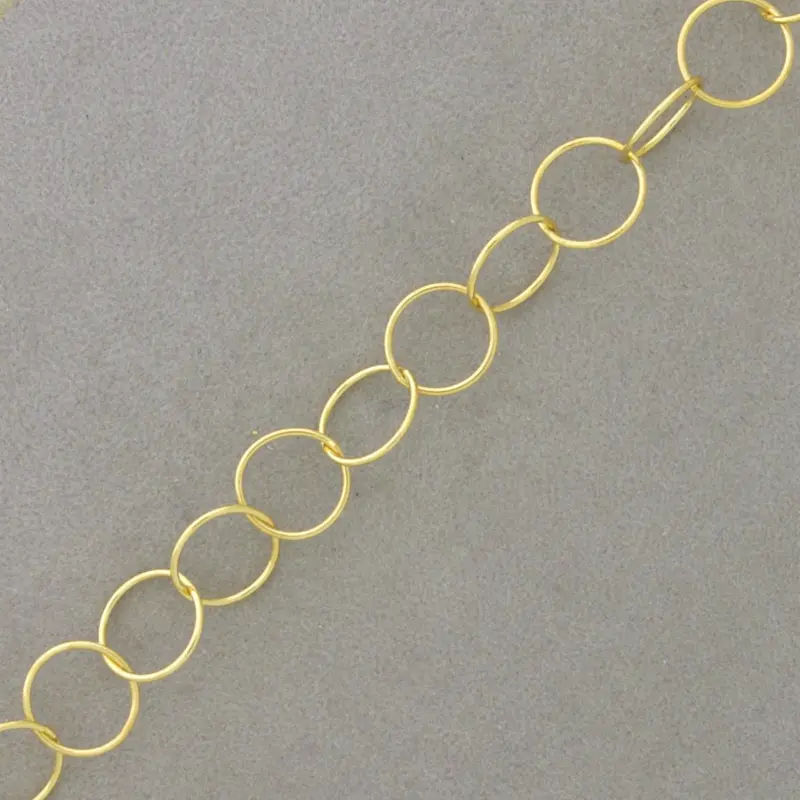 Anchor brass chain round link Ø 10,5mm