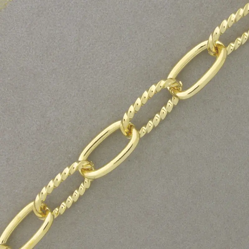 [529250000] Chaîne en laiton maille forçat largeur 11,7mm