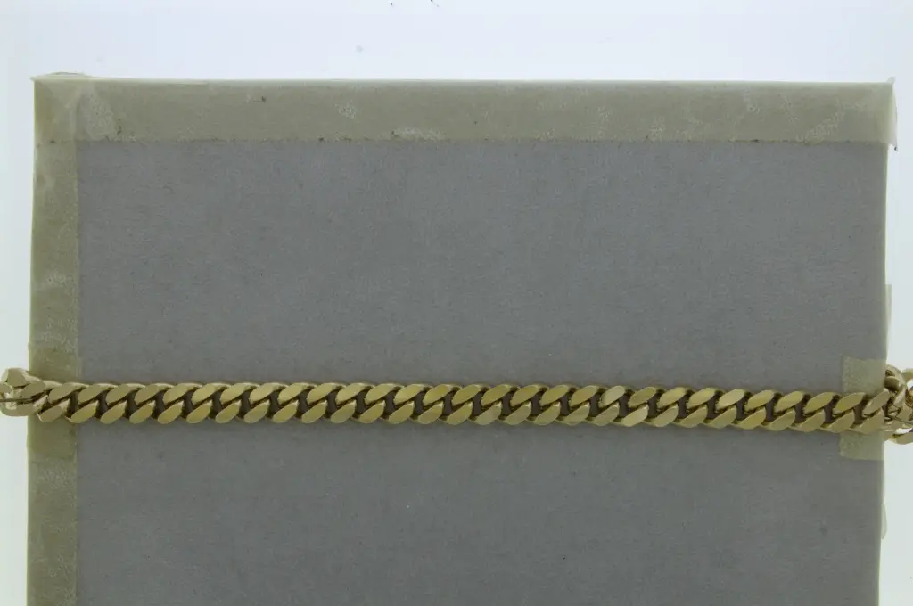 Flat curb brass chain width 8mm