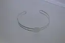 Soldered Disc Thread Bracelet. Silver plated.