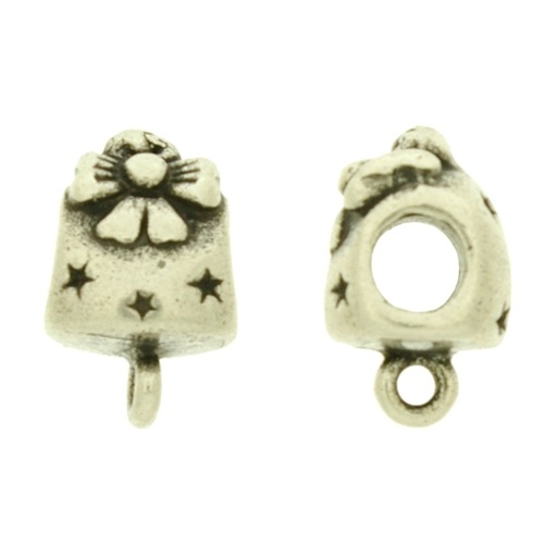[120350000] Metal bead 15x10mm 1 ring. Hole Ø 4mm