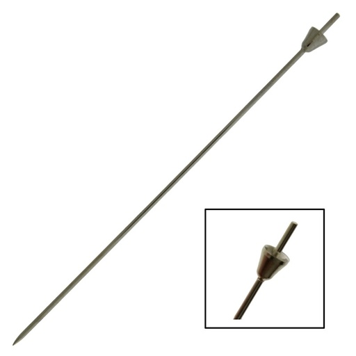 [110578000] Cup head scarf pin 81mm x Ø1mm with cap to tear pearl.