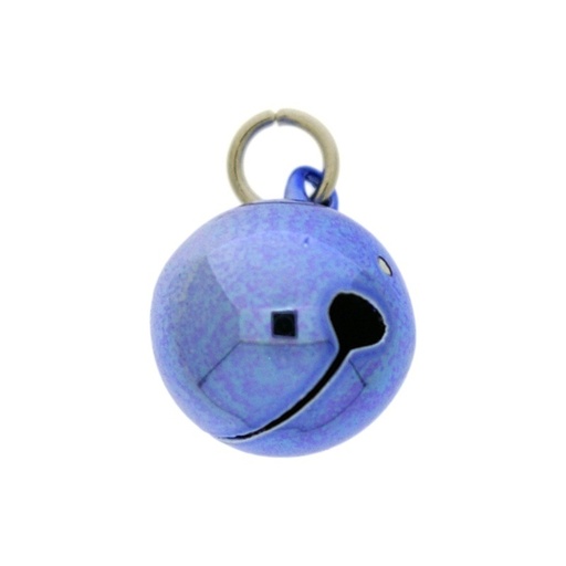 [123322098] Jingle bell Ø 20mm blue colour with round jump ring Ø9x wire Ø1,4mm assembled.