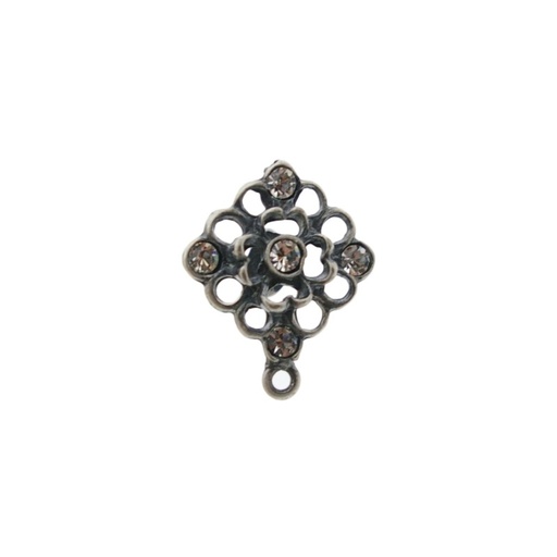 [919800000] Rhombus ear stud 22x19mm to 5 PP25 strass with loop