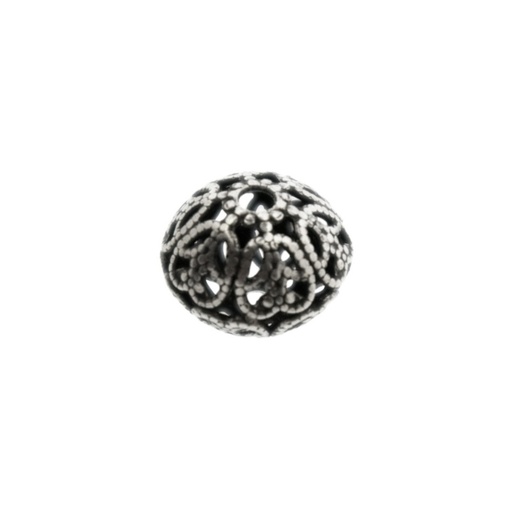 [121840000] Metal bead 14x7,5mm. Hole Ø 1,5mm