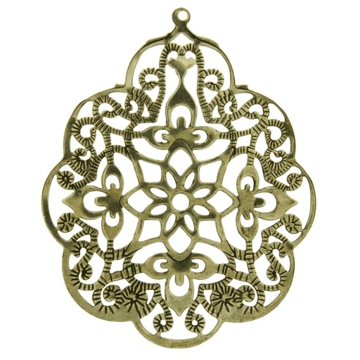 [121250000] Oval filigree metal component 59x49mm