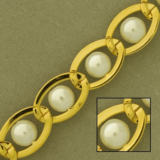 [523750000] Cadena de latón con perla ancho 13mm