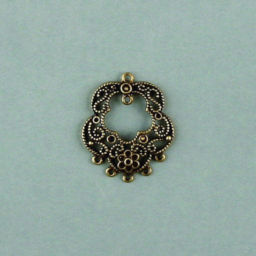 [116640000] Filigree finding 38x32mm with 11 sockets to strass
