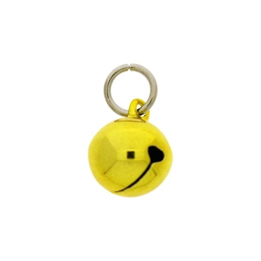 [123331498] Jingle bell Ø 14mm yellow colour with round jump ring Ø9x wire Ø1,4mm assembled.
