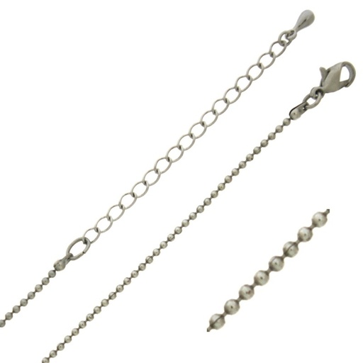 [542480000] Ras-du-cou longueur 47cms réglable. Chaîne du laiton largeur 1,5mm.