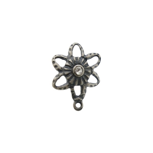 [919870000] Flower ear stud Ø 11mm to PP19 strass with loop