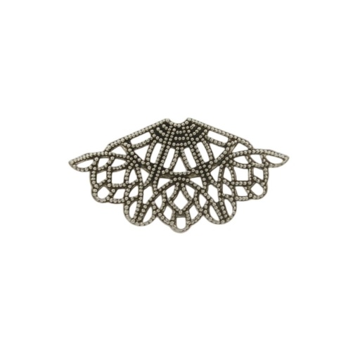 [121340000] Fan shape filigree metal component 23x43mm