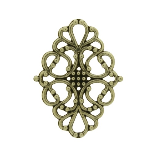 [121440000] Oval filigree metal component 40x31mm