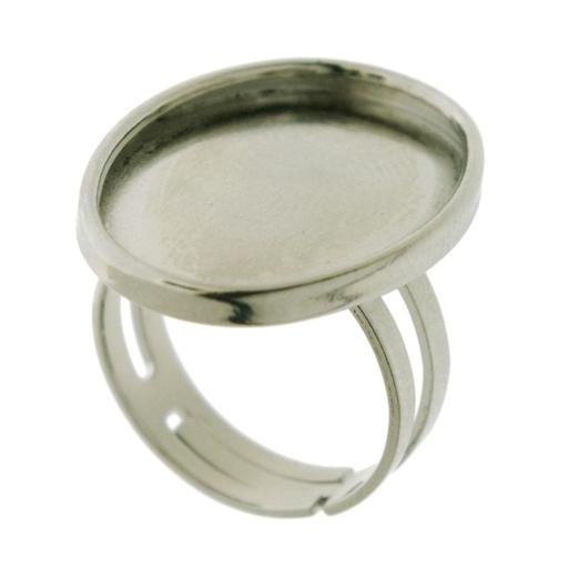 [117672500] Adjustable ring with base for oval cabochon 18x25mm