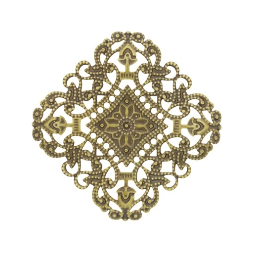 [121520000] Square filigree metal component 49x49mm