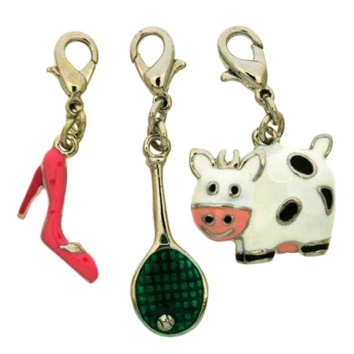 [125010700] Pack 3 enamelled pendants (nickel free)