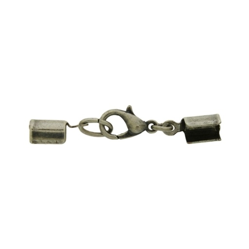 [112930000] Juego cierre mosquetón 12mm con 2 terminales para cordón de Ø 4mm