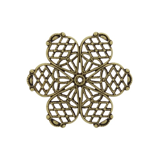 [121600000] Élément rond avec fleurs diam. 28mm