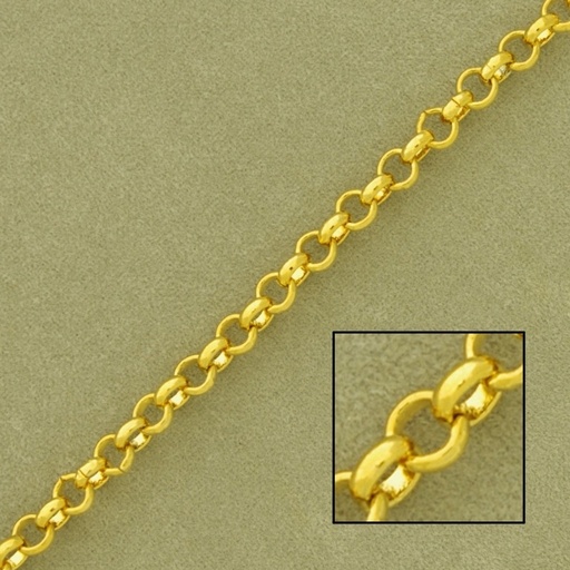[524360000] Belcher brass chain width 3,8mm. Welded links for better resistance.