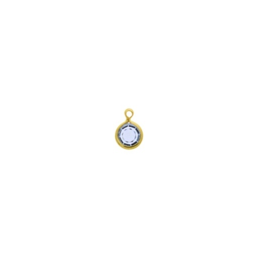 [124061300] Round strass setting Ø6mm with ring. Light Sapphire colour.