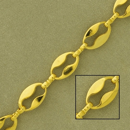 [521350000] Chaine en laiton grain de café largeur 7mm