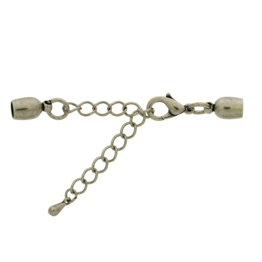 [121040000] Lobster clasp Ø 12mm + 2 ends to Ø 4mm cord + extension chain