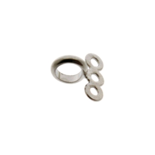[917130000] Pewter end 10x11mm with three strands for spring ring clasp Ø14mm