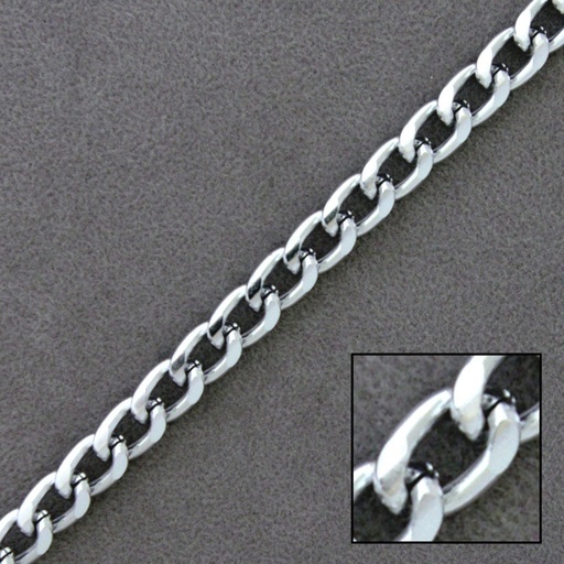 [530130200] Silver plated aluminium chain width 5,6mm