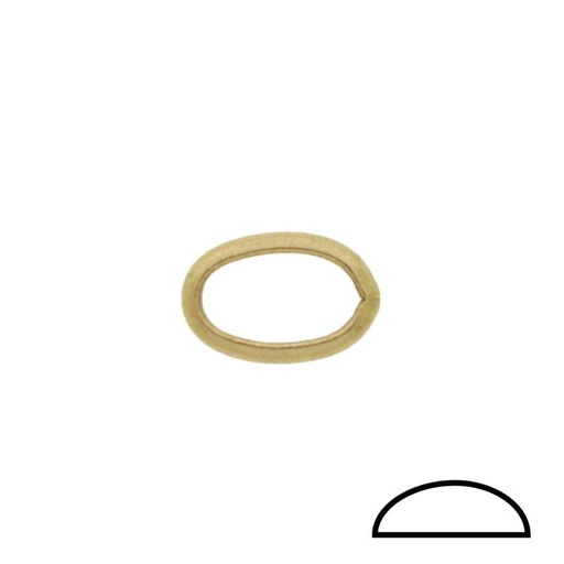[320490000] Jumpring oval open 15x10xØ 4mm. Half round wire.