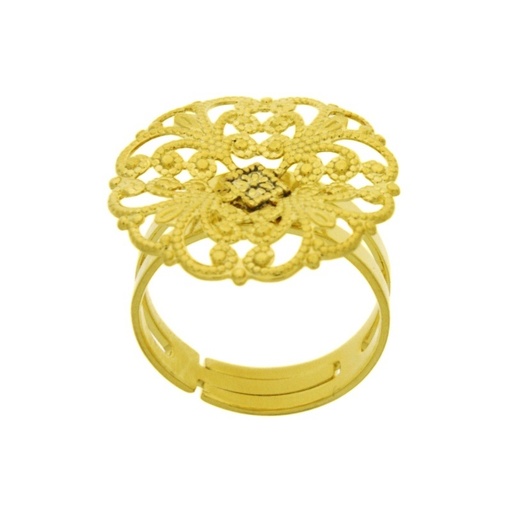 [121190000] Adjustable ring with ornament Ø22,5mm