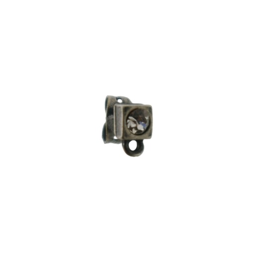 [917230000] Square 5x5mm ear stud to PP27 strass with loop