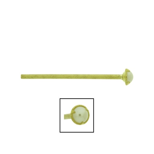 [113250600] Brass fastener 38x5,8mm for fan with pearl Ø5mm ref.435240500