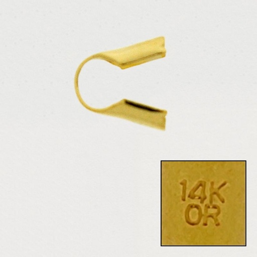 [913040400] Open round end. Interior Ø 3mm. With 14K OR" engraved."
