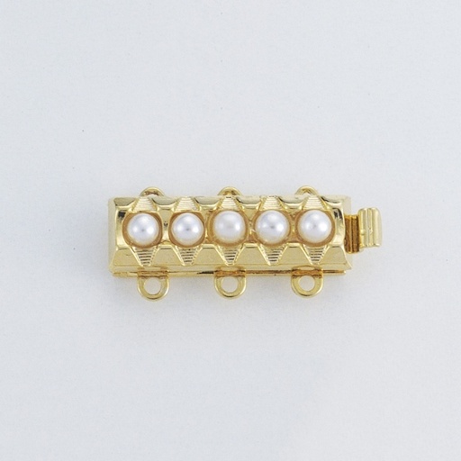 [232740300] Fermoir de collier 3 rangs 22x10mm avec perles
