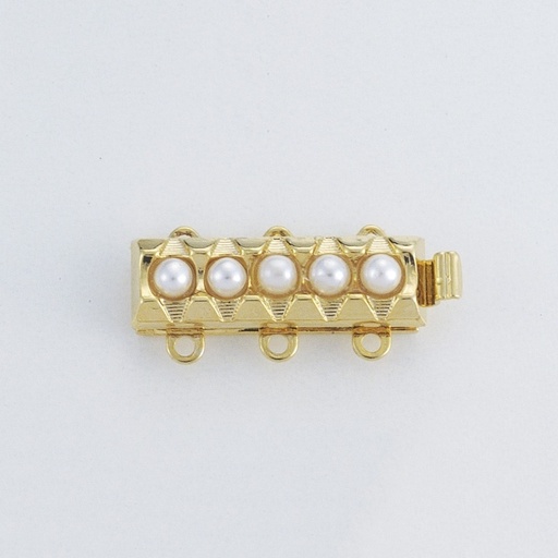 [232740300] Necklace clasp 22x10mm 3 strands with pearls