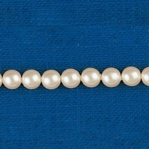 [435370500] Round crystal pearl Ø 5mm 2 holes. Cream colour.