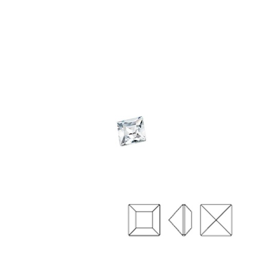 [750620500] Strass chaton carré 5x5mm. Couleur Cristal.