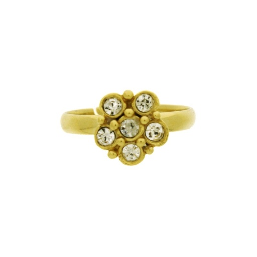 [117810600] Adjustable ring with ornament Ø10,5mm with 6 strass PP18