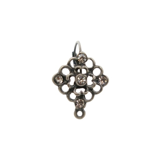 [636900000] Rhombus 14x14mm leverback earring with loop