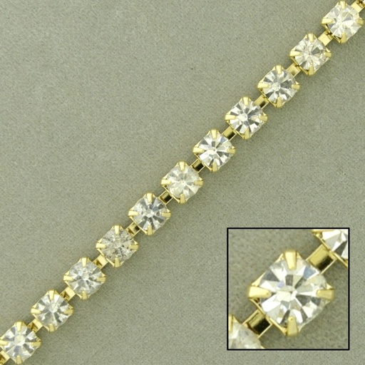 [910091200] Chaîne en laiton strass taille PP24 (SS12). Largueur 3,2mm.
