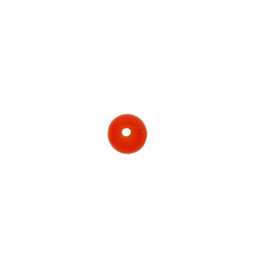 [445060700] Carneol colour glass ball Ø6mm. With two holes.
