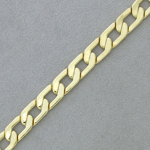 [528400000] Flat curb brass chain width 7,4mm