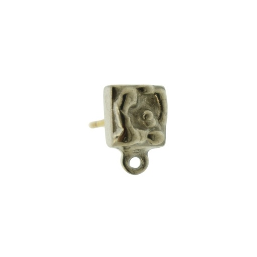 [155210000] Square ear stud 8x8mm with loop