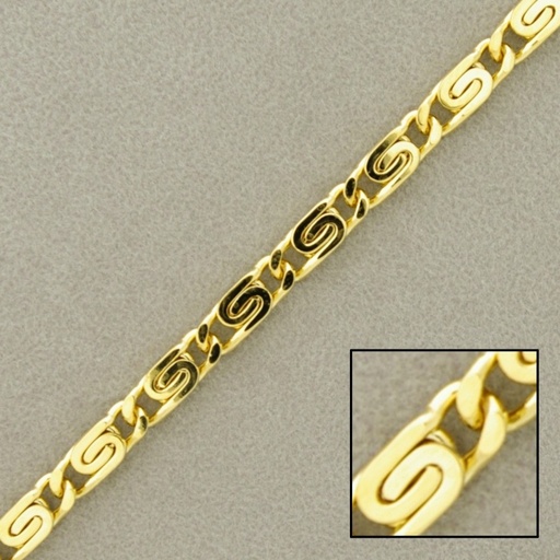 [925680000] Snail brass chain width 4mm. Cut with four facets