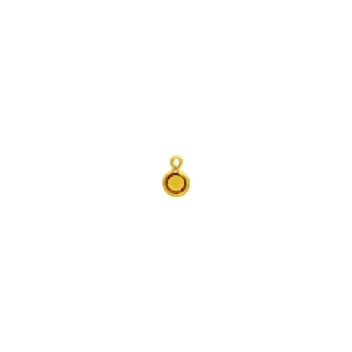 [124040400] Round strass setting Ø4mm with ring. Topaz colour.