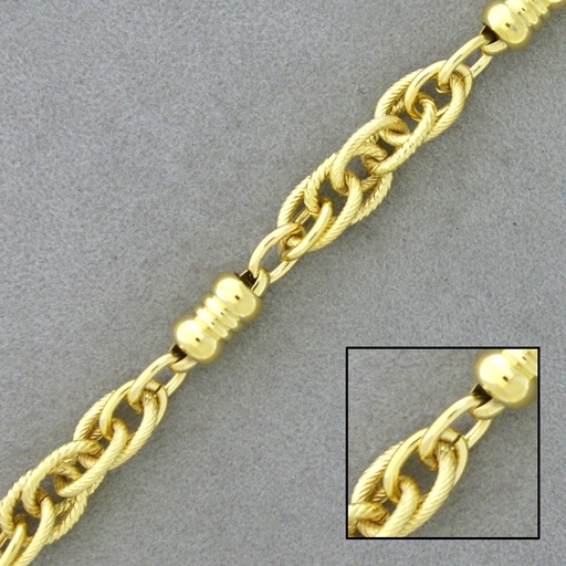 [525360000] Rope brass chain width 12mm with ornament