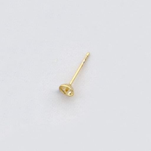 [113400400] Clou d'oreille avec coupelle Ø4mm pour perle ronde 5 et 6mm.