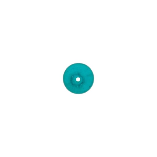 [445081400] Boule de verre Ø8mm couleur zircon bleu. Avec trou passant.