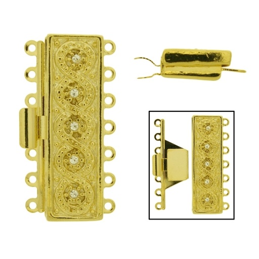 [231770600] Fermoir de collier 7 rangs 36x18mm 7 rangs avec strass